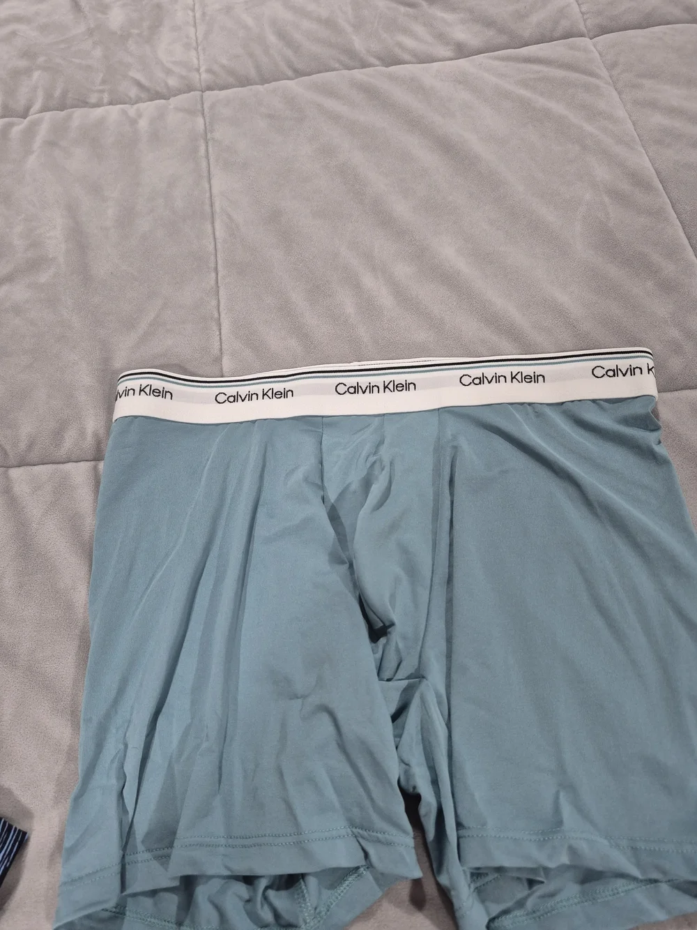 Calvin Klein Men’s Cotton Stretch Boxer Briefs – Navy & Gray Pack - Picture 2 of 8